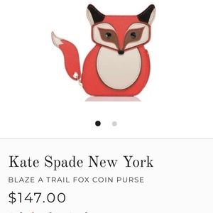 NWOT Kate Spade Blaze a Trail Fox Coin Purse